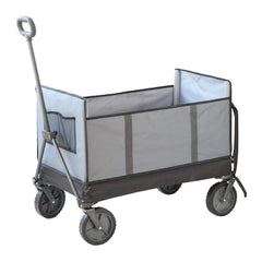 6 cu. ft. Steel and Fabric Omni Compact Folding Design Garden Cart with Side-Door Access, 300 lbs. Weight Capacity, Gray